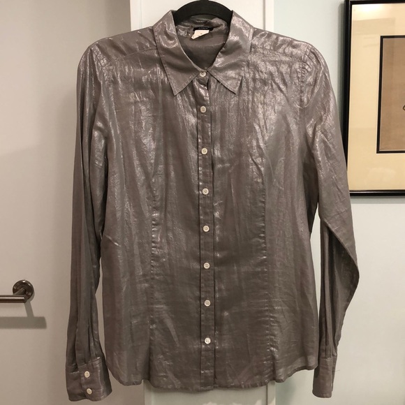 J. Crew Tops - J.Crew Silver shirt